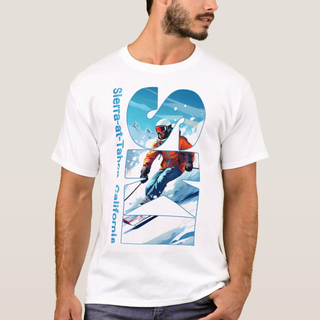 Sierra-at-tahoe Cool Skiing Vacation Ski Outdoor S T-Shirt (Front)