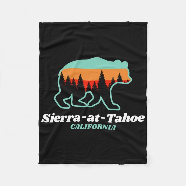 Sierra-at-tahoe Skiing Snowboarding California Bea Fleece Blanket (Front)