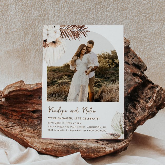 SIERRA Bohemian Arch Photo Engagement Party Invitation (Creator Uploaded)