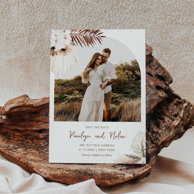 SIERRA Bohemian Arch Photo Save the Date Card (Creator Uploaded)