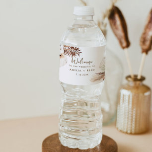 SIERRA Bohemian Wedding Favour Water Bottle Label