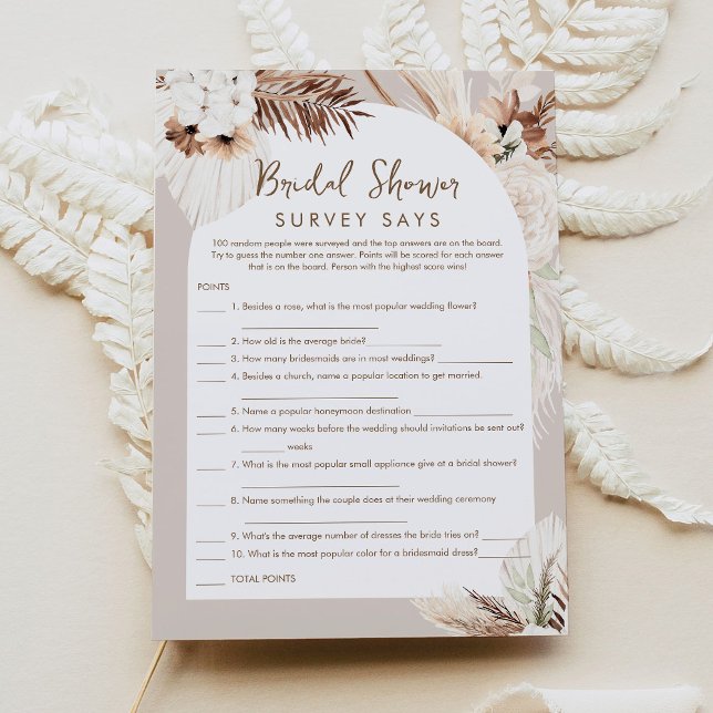 SIERRA Boho Bridal Shower Survey Says Game Card (Creator Uploaded)