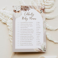 SIERRA Boho Celebrity Baby Name Baby Shower Game
