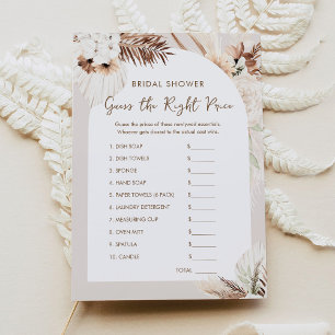 SIERRA Boho Guess the Price Bridal Shower Game Invitation
