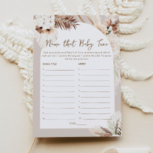 SIERRA Boho Name That Baby Tune Baby Shower Game Invitation