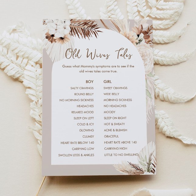 SIERRA Boho Old Wives Tales Baby Shower Game Card (Creator Uploaded)