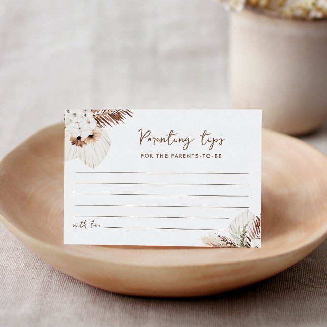 SIERRA Boho Parenting Tips Baby Shower Advice Card (Creator Uploaded)