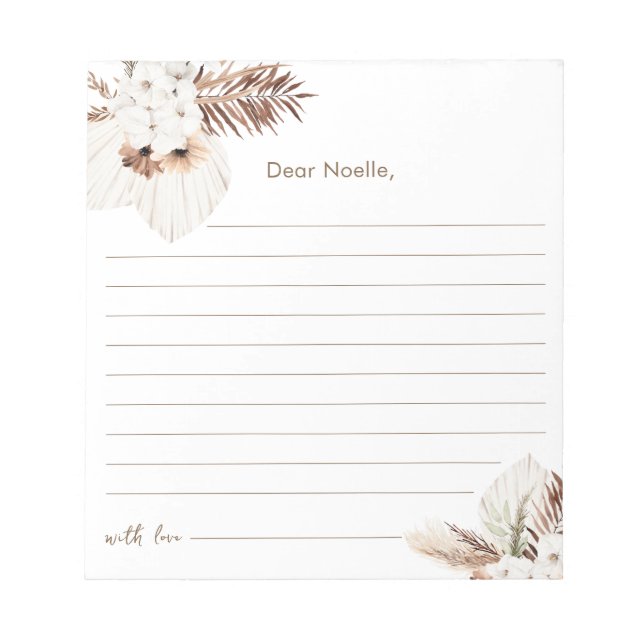 SIERRA Boho Time Capsule Baby Shower Notepad (Front)