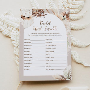 SIERRA Boho Word Scramble Bridal Shower Game Card