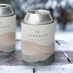 Sierra Dusk   Desert Mountain Sunset Wedding Favor Can Cooler