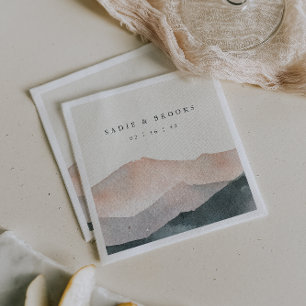 Sierra Dusk   Desert Mountain Sunset Wedding Napkin