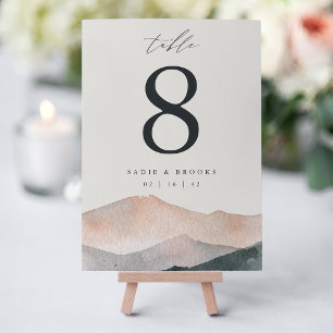 Sierra Dusk   Desert Mountain Wedding 3.5x5" Table Number