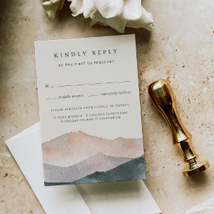 Sierra Dusk   Desert Mountain Wedding Meal Choice RSVP Card