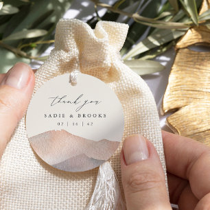Sierra Dusk Desert Mountain Wedding Thank You Favour Tags