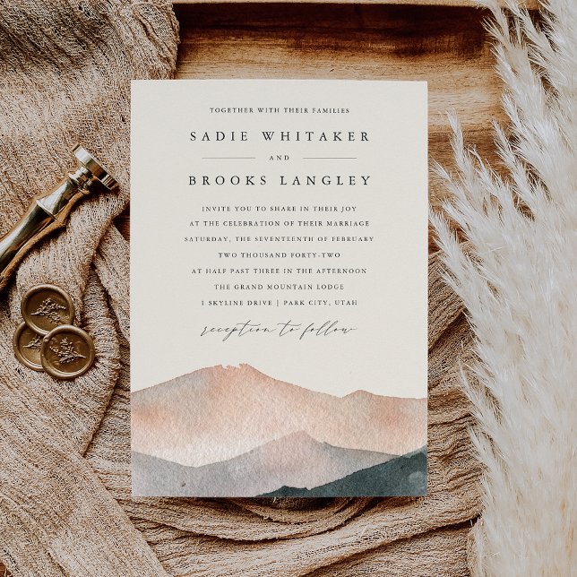 Sierra Dusk | Rustic Southwest Mountain Wedding Invitation (Creator Uploaded)