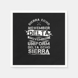 Sierra Echo November Delta November Uniform Delta  Napkin
