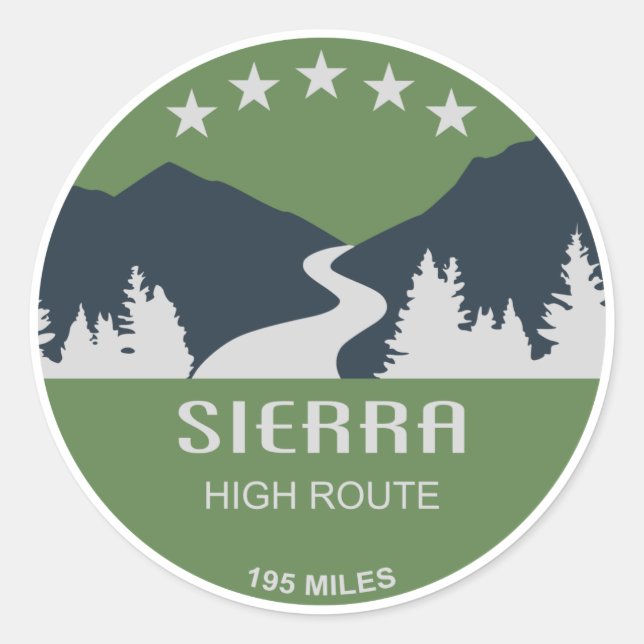 Sierra High Route Classic Round Sticker (Front)
