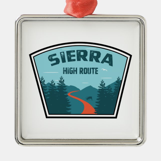 Sierra High Route Metal Tree Decoration (Front)