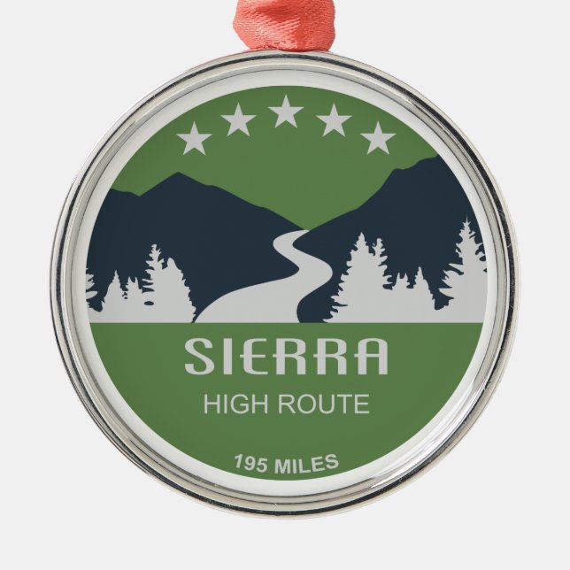 Sierra High Route Metal Tree Decoration (Front)