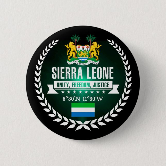 Sierra Leone 6 Cm Round Badge (Front)