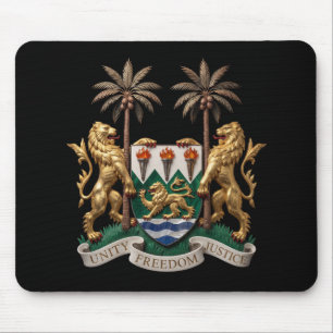 Sierra Leone coat arms country flag symbol emblem Mouse Mat