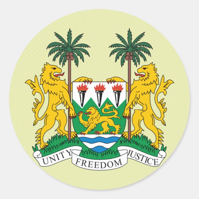 Sierra Leone Coat of Arms detail Classic Round Sticker (Front)