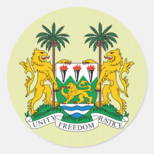 Sierra Leone Coat of Arms detail Classic Round Sticker
