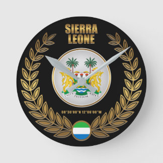 Sierra Leone Coat of Arms Round Clock