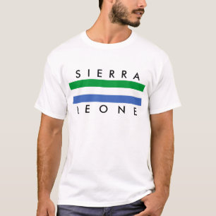 Sierra Leone country flag nation symbol name text T-Shirt