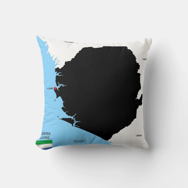 sierra leone country political map flag cushion (Front)