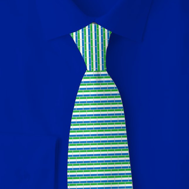 Sierra Leone Flag Brick Pattern Tie (Creator Uploaded)