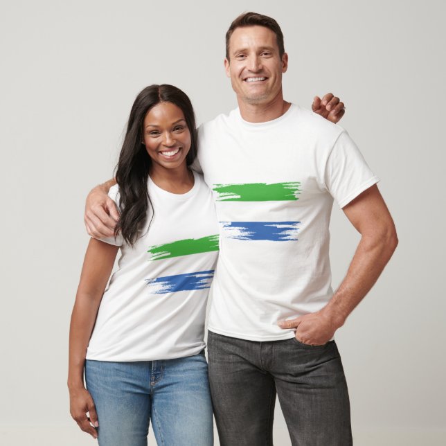 Sierra Leone Flag Brush Art T-Shirt (Unisex)