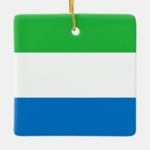 Sierra Leone Flag Ceramic Ornament