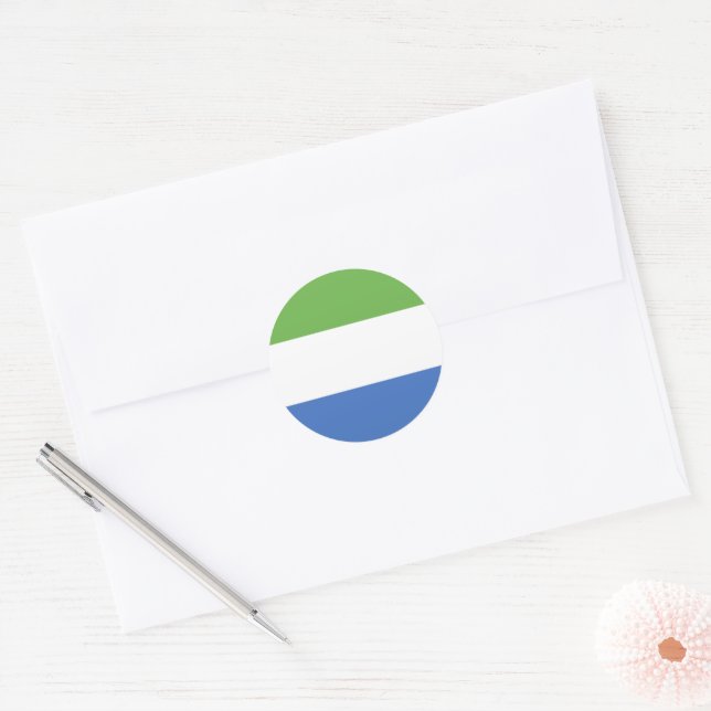 Sierra Leone flag Classic Round Sticker (Envelope)
