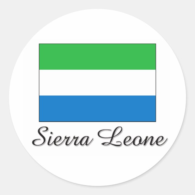 Sierra Leone Flag Design Classic Round Sticker (Front)