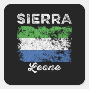 Sierra Leone Flag Distressed Square Sticker