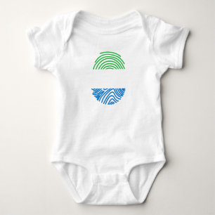 Sierra Leone Flag Fingerprint Baby Bodysuit