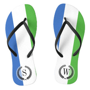 Sierra Leone Flag Flip Flops