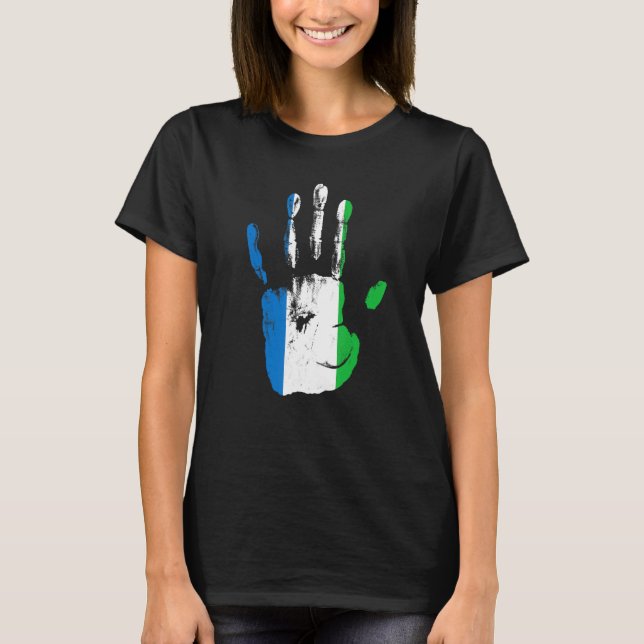 Sierra Leone Flag Hand Men Women Kids T-Shirt (Front)