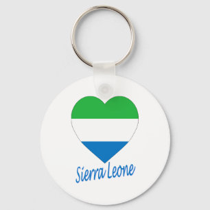 Sierra Leone Flag Heart Key Ring