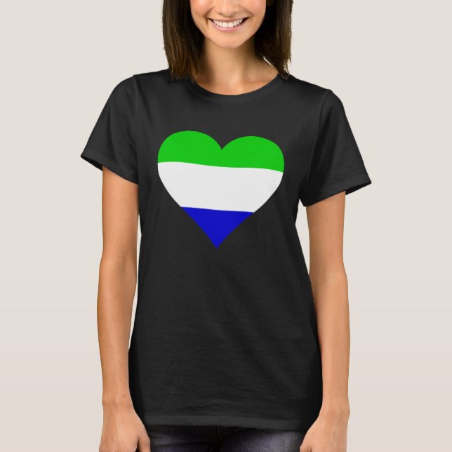 Sierra Leone Flag Heart Sierra Leone Gifts Love Si T-Shirt (Front)