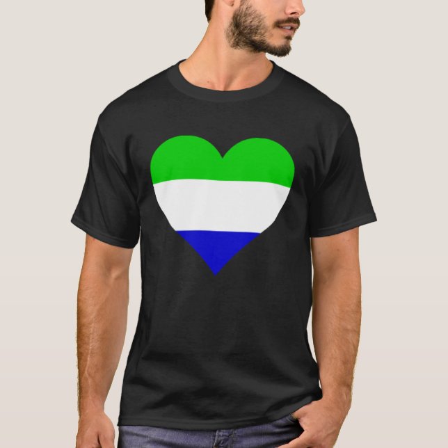 Sierra Leone Flag Heart Sierra Leone Gifts Love Si T-Shirt (Front)
