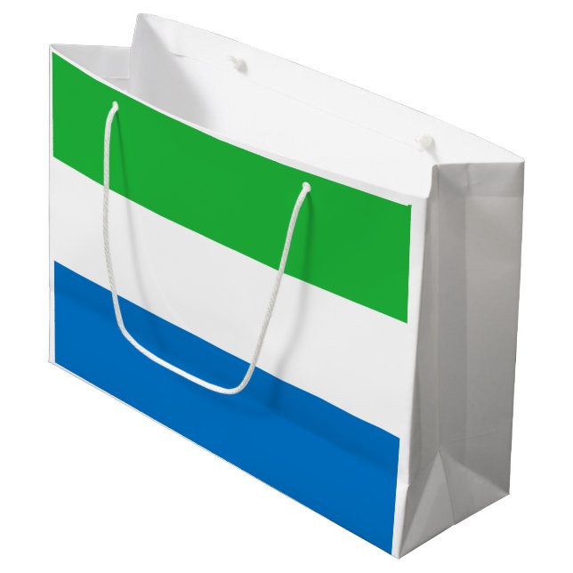 Sierra Leone Flag Large Gift Bag (Front Angled)
