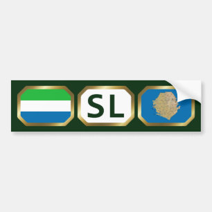 Sierra Leone Flag Map Code Bumper Sticker
