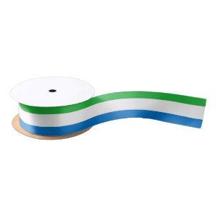 Sierra Leone Flag Official Colours Satin Ribbon
