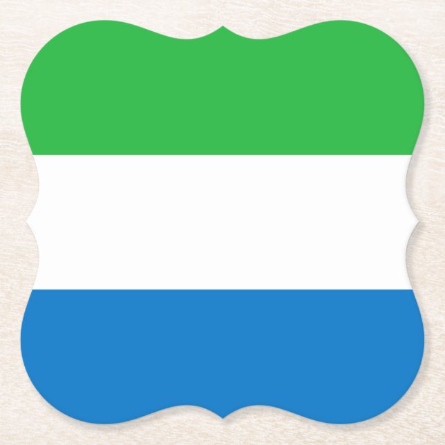 Sierra Leone Flag Paper Coaster (Front)