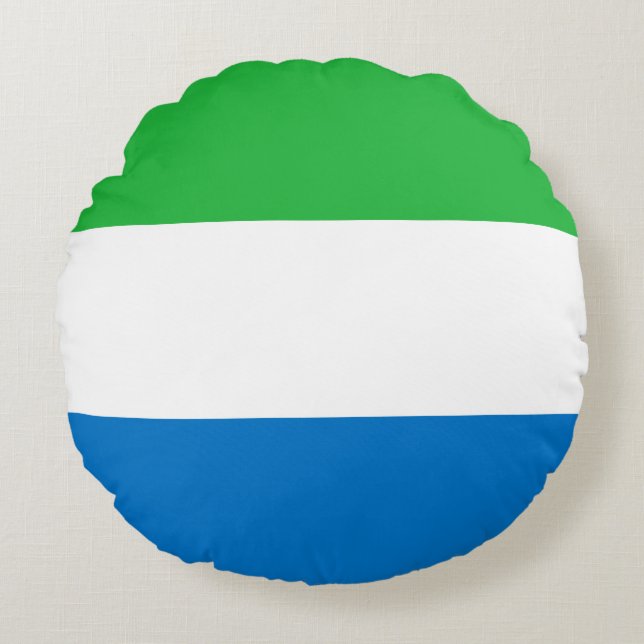 Sierra Leone Flag Round Cushion (Front)