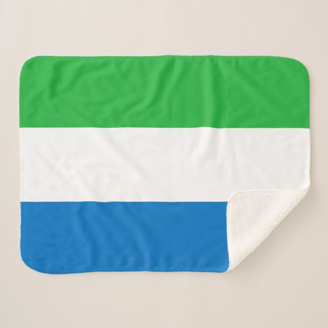 Sierra Leone Flag Sherpa Blanket (Front (Horizontal))