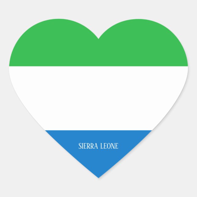 Sierra Leone Flag Splendid Patriotic Heart Sticker (Front)