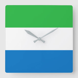 Sierra Leone Flag Square Wall Clock